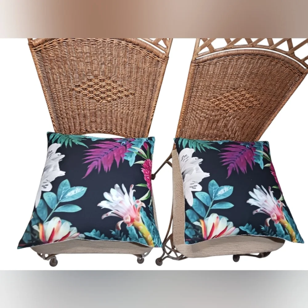 Decorative Floral Accent Throw Pillow Covers (Set Of 2)